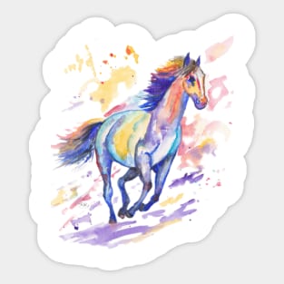 Rainbow Running Horse Sticker